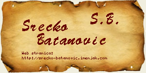 Srećko Batanović vizit kartica
